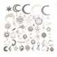 30pcs Random Mix Sliver Color Sun - Moon Pentagram Charms | Craft Supplies