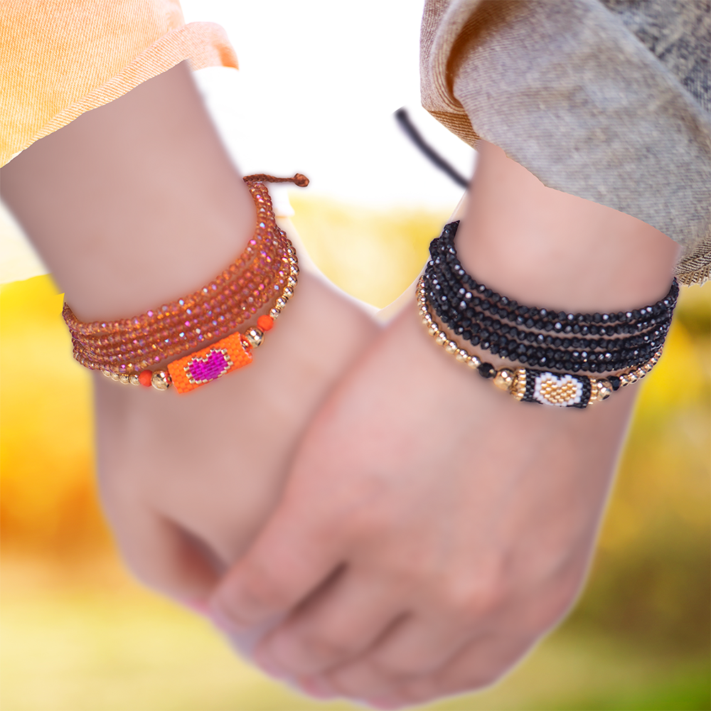 Gold Beaded Heart Bracelet