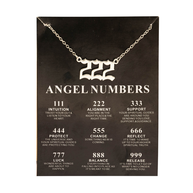 Gold / Silver Angel Numbers Necklace | 222, 333, 999 | Stainless Steel Jewelry