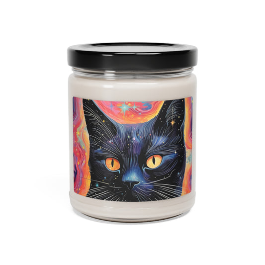 Cosmic Kitty Cat Scented Soy Candle, 9oz | 100% Natural Soy Wax | Cotton Wick