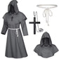 Priest Cosplay Costume Set | Cross Necklace, Rope Belt | Red, Black, Brown, Grey