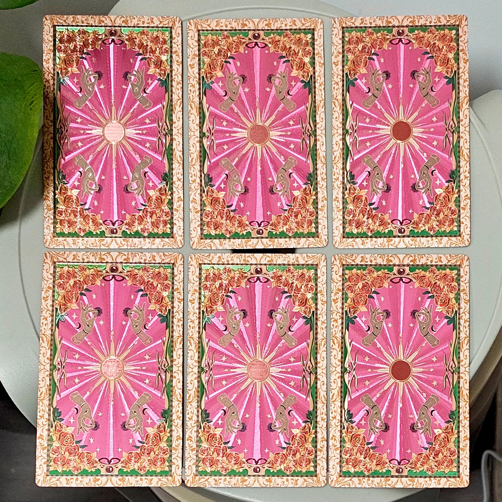 Witch's Pink Rose Crystal Tarot | 2026 Premium Rider-Waite-Smith Tarot Card Deck