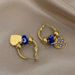 Gold Evil Eye Earrings | 316L Stainless Steel Nazar Jewelry