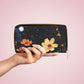 Celestial Wildflower Zipper Wallet | Moonlight Flowers Premium Design