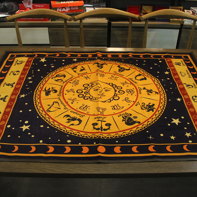 Premium Astrological Divination Mat | Yellow Tarot Card Placemat