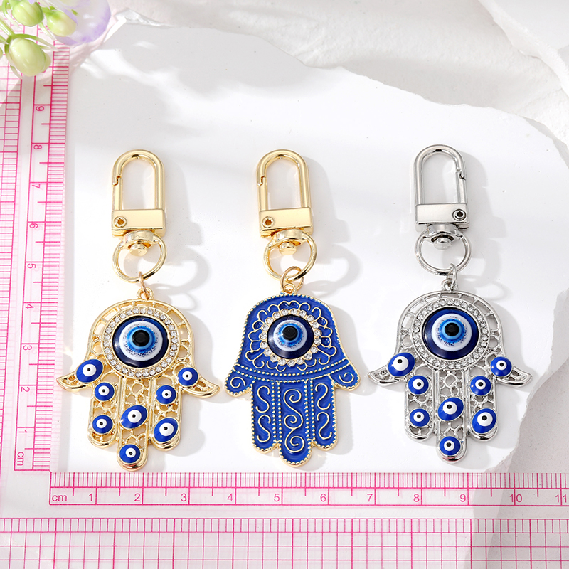 Hamsa, Hand of Fatima Evil Eye Keychain | Spiritual Key Charm Accessories