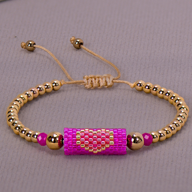 Gold Beaded Heart Bracelet