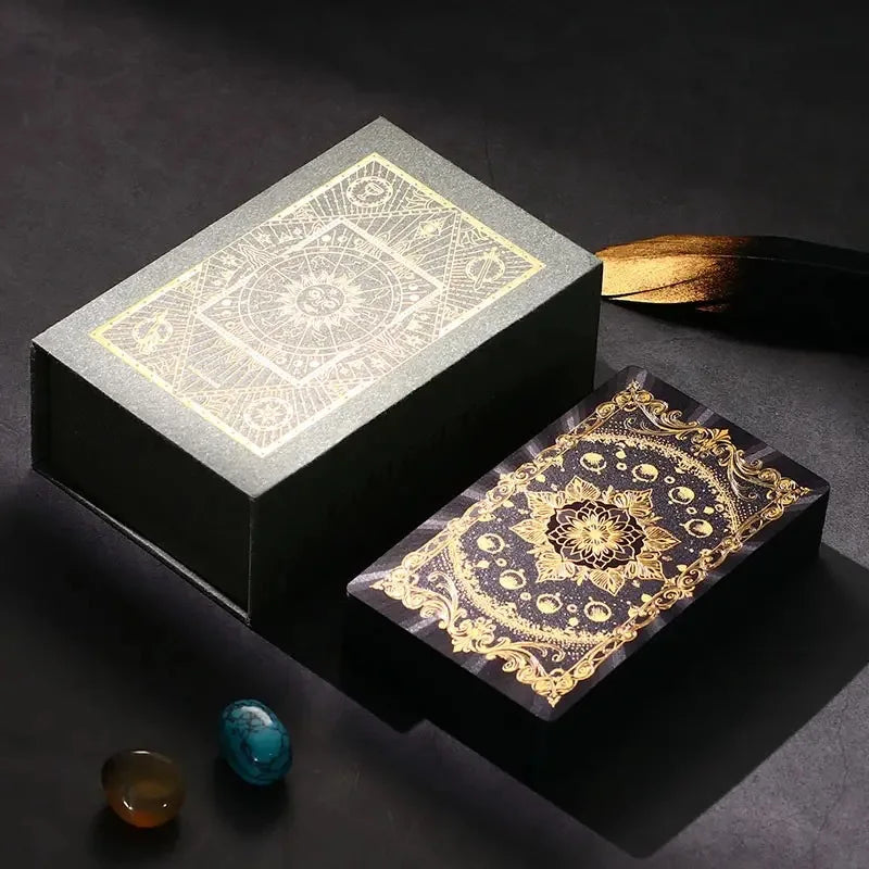 Luxury Pink Star Gold-Foil Tarot Deck | 80 Rider-Waite Cards + English Guidebook