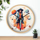 Celestial 'Astrogirl' Wall Clock | Spiritual, Divination, Astrology-themed Bedroom Decor and Accessories | Wooden Frame, Black & White