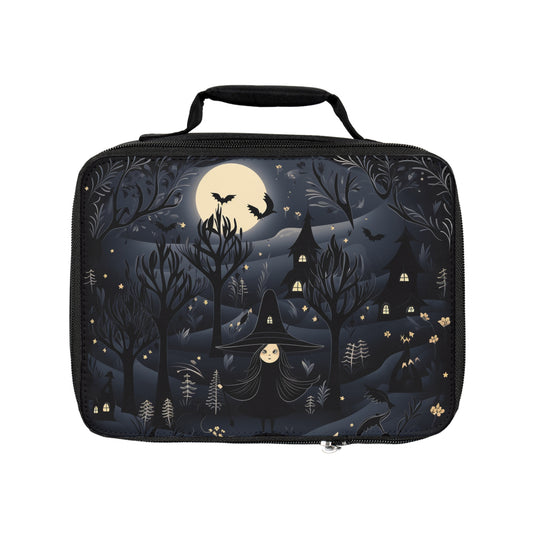 Witchy Themed Lunch Bag | Full Moon, Bats in the Dark Forest
