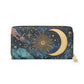 Whimsigoth Moon & Sun Celestial Zipper Wallet — Whimsical Nightscape Wallet