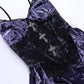 Elegant Goth Purple Velvet Dress | Gothic, Emo, Strap Sleeve Style