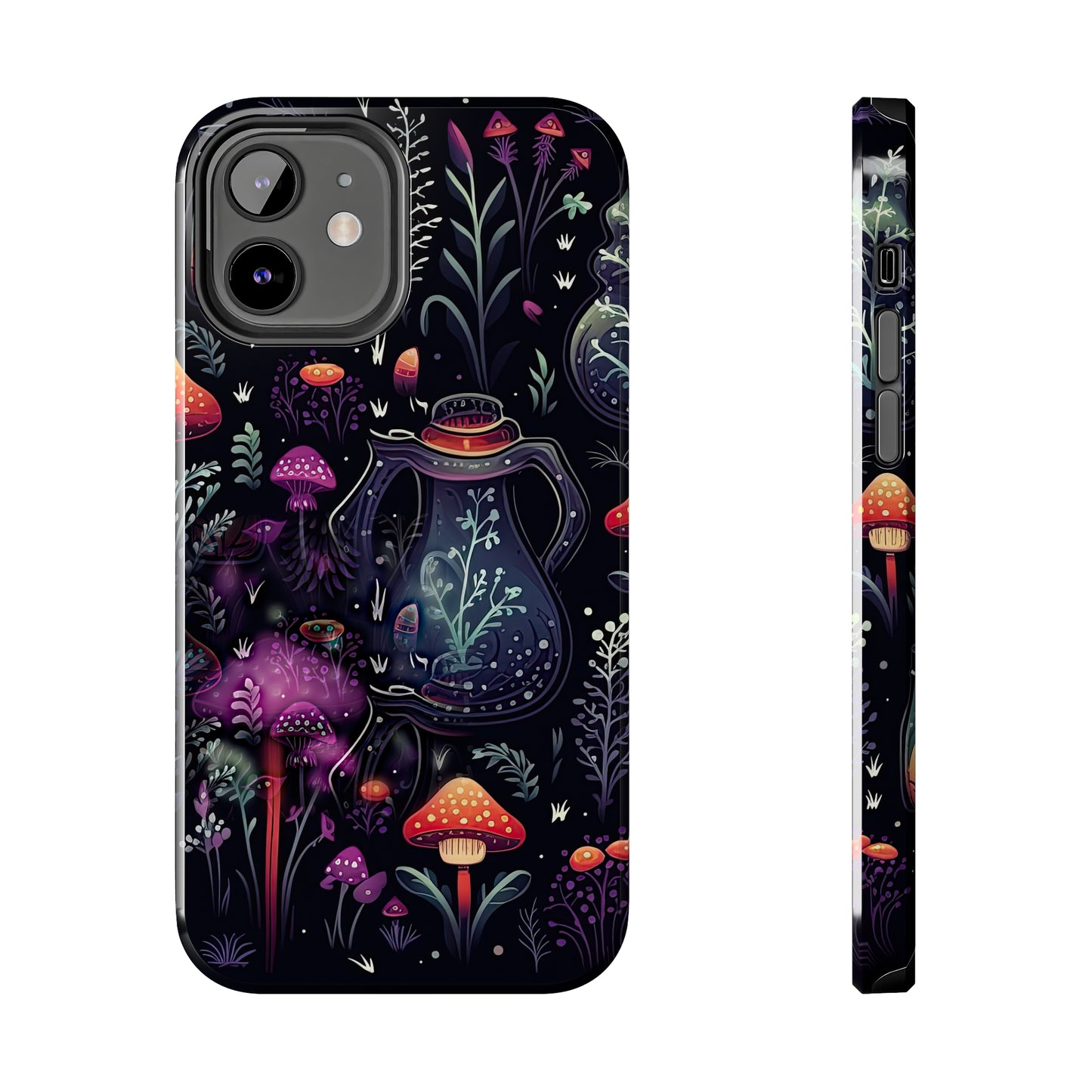 Fungi Mushroom Tough iPhone case | Witchy Dark Forest Aesthetic | Purple Foliage