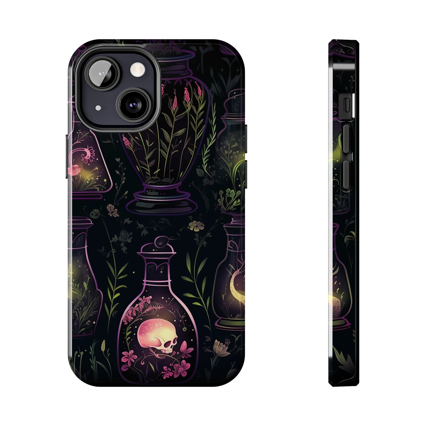 Dark Forest Skull Tough iPhone Cases | Spooky and Eerie Tincture / Potion Design | Durable and Protective Phone Case | Impact-Resistant