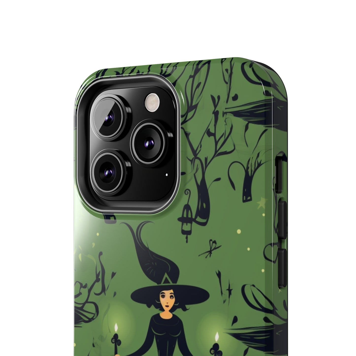 Dark Forest Witch Tough iPhone Cases | Green Witch Protective Phone Case | Impact-Resisant, Shock Absorbing | iPhone 15 All Models | Premium