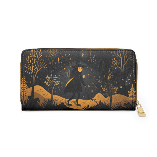 Dark Forest Witch Zipper Wallet | Baba Yaga Wallet Design