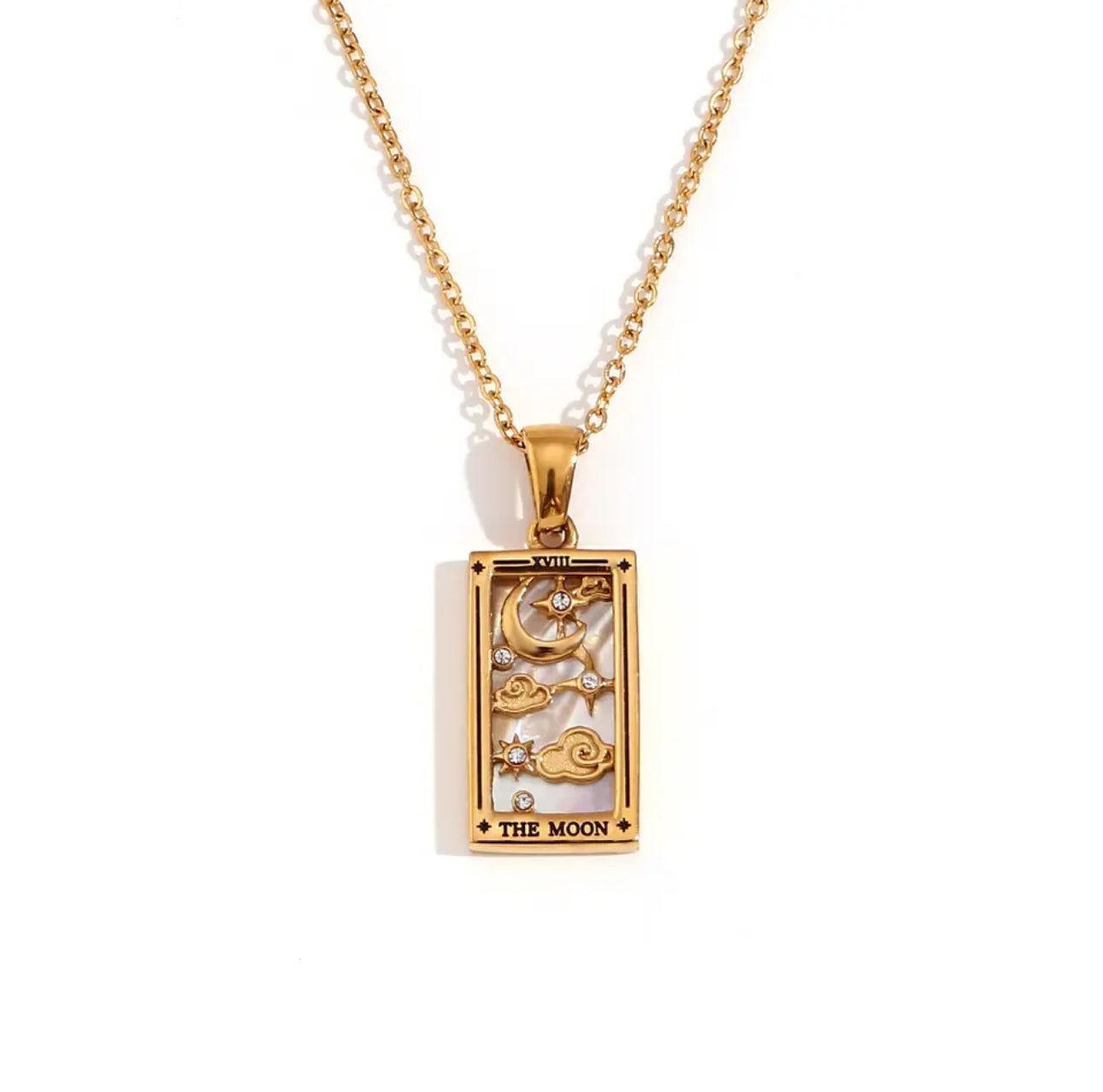 Dainty 'The World' Tarot Card Necklace | 18K Gold Plated