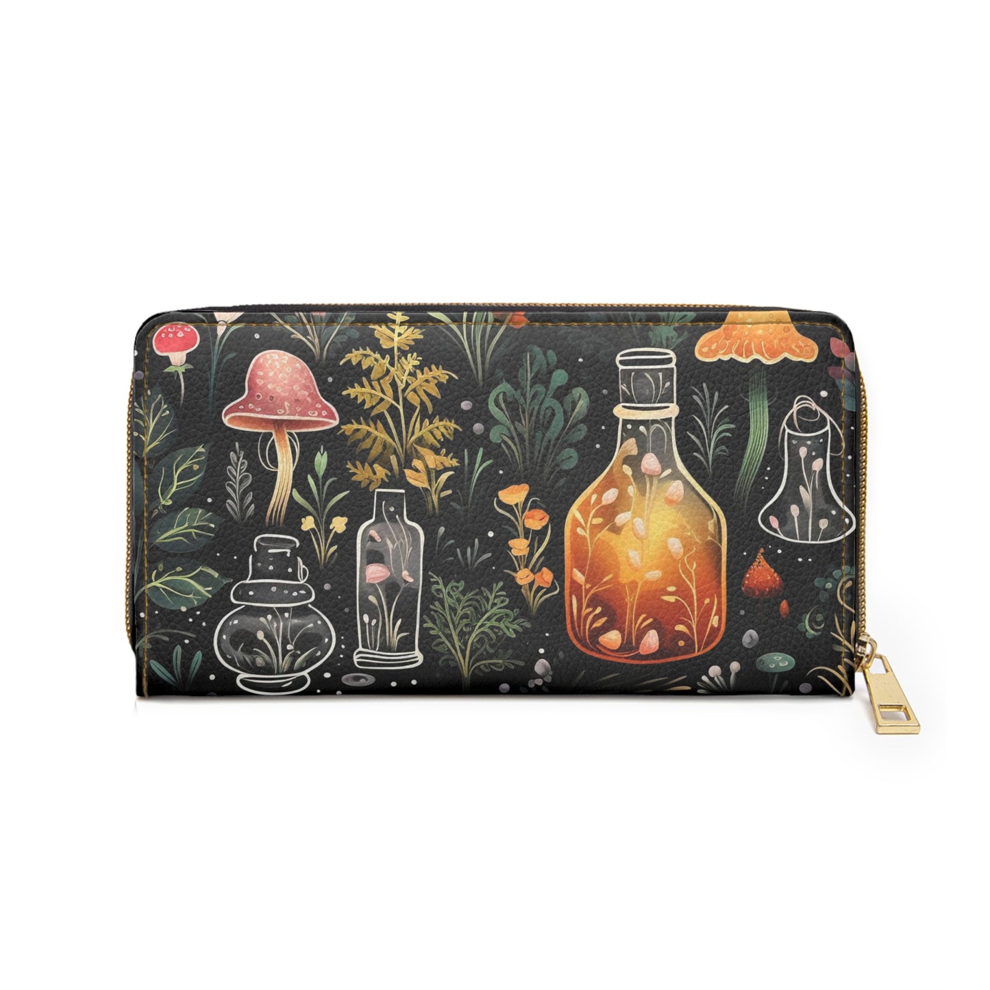 Dark Forest Tincture Zipper Wallet | Witchy Potion Wallet Design