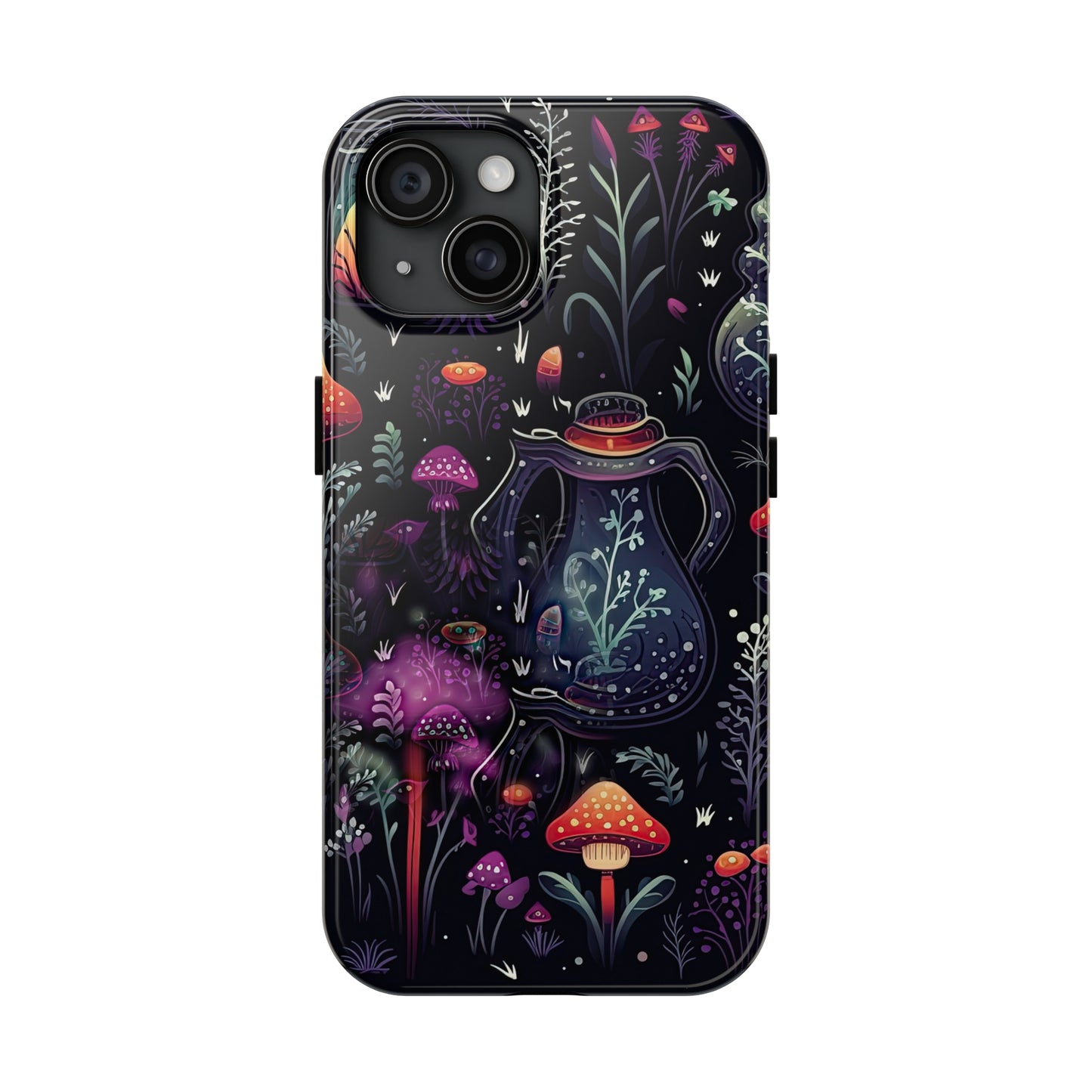 Fungi Mushroom Tough iPhone case | Witchy Dark Forest Aesthetic | Purple Foliage