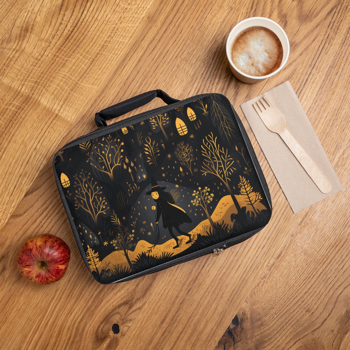 Spooky Witch in the Dark Forest Zipper Lunch Bag | Witchy Accessories