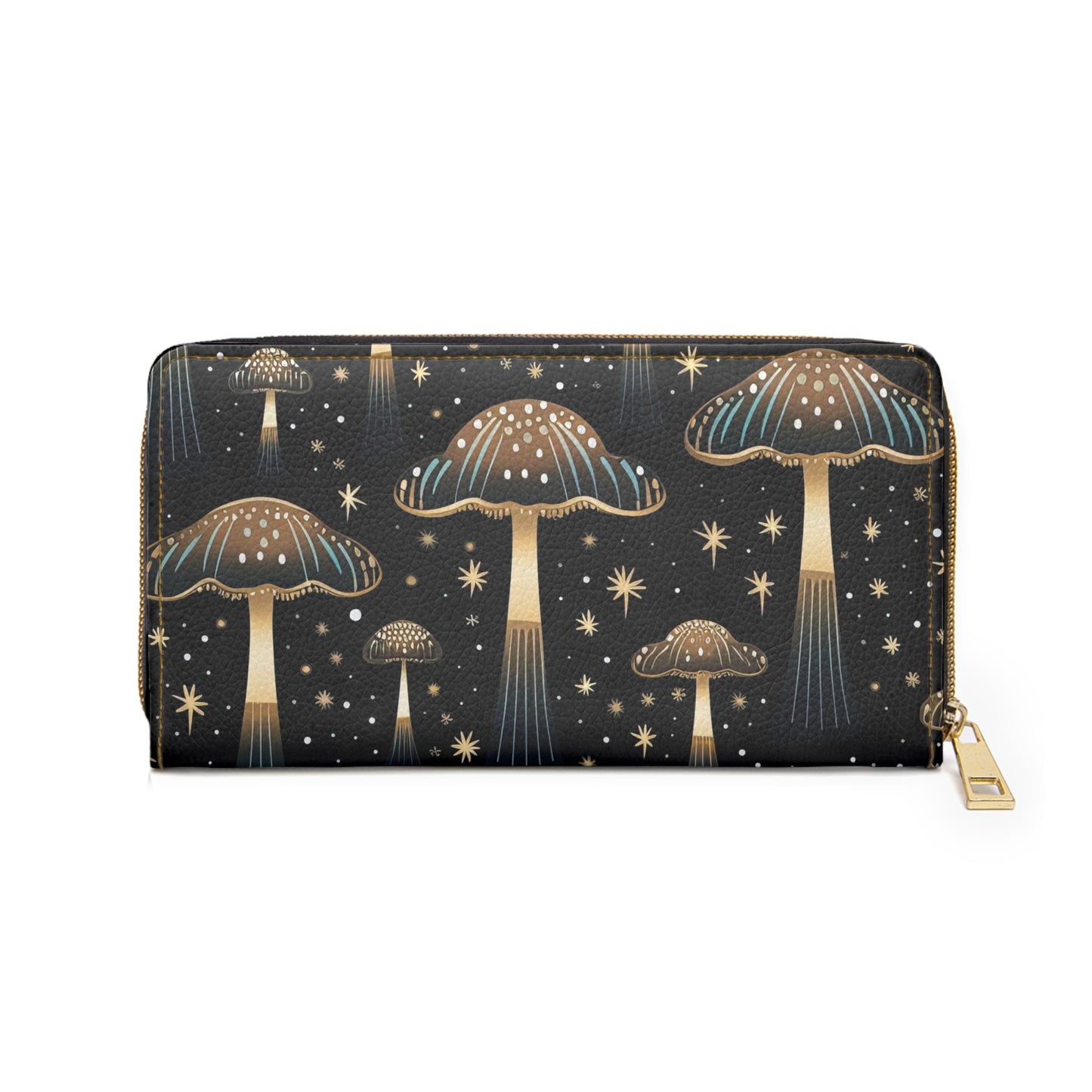 Dark Forest Botanical Zipper Wallet | Mushroom, Witch, Witchy Wallet Design