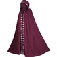 Hooded Witch Cloak Cosplay Costume | Unisex, Crescent Moon Design | Black, Red, Green, Purple, Blue