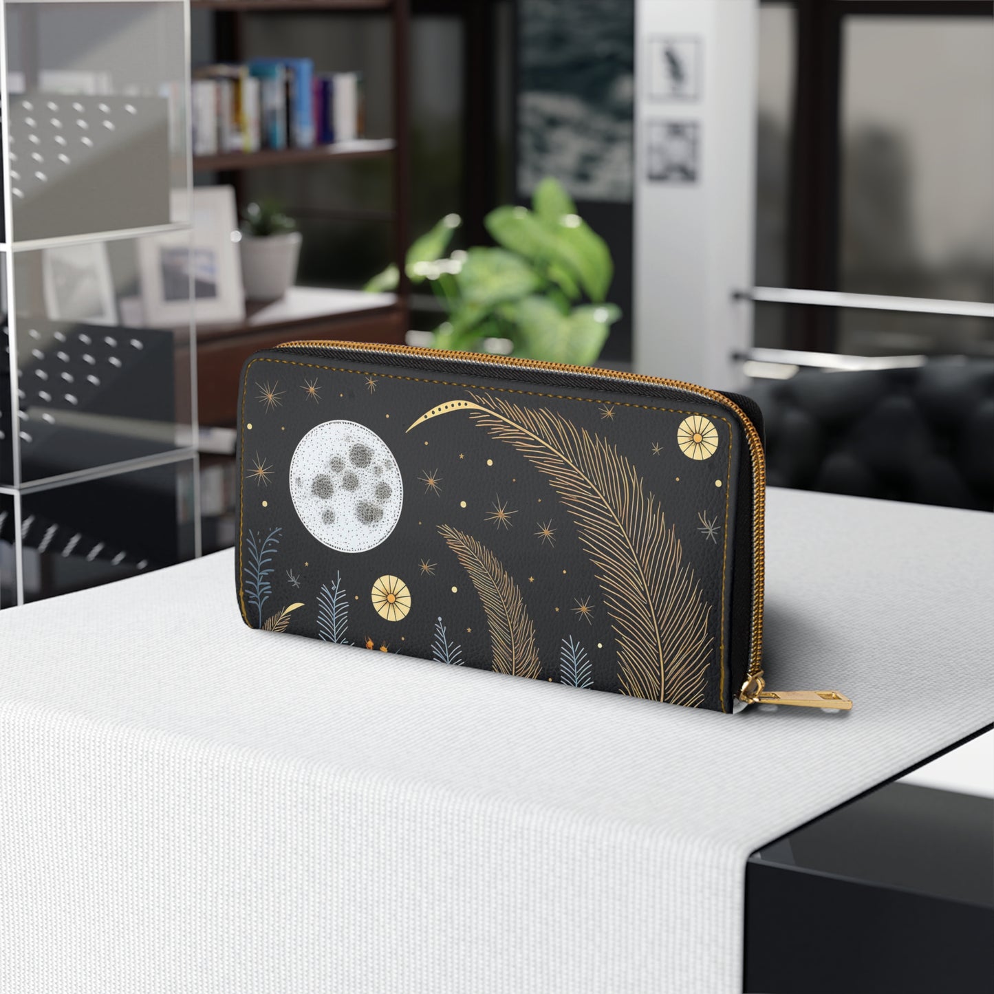 Celestial Moon Wallet | Mightnight Starry Sky Wallet Design