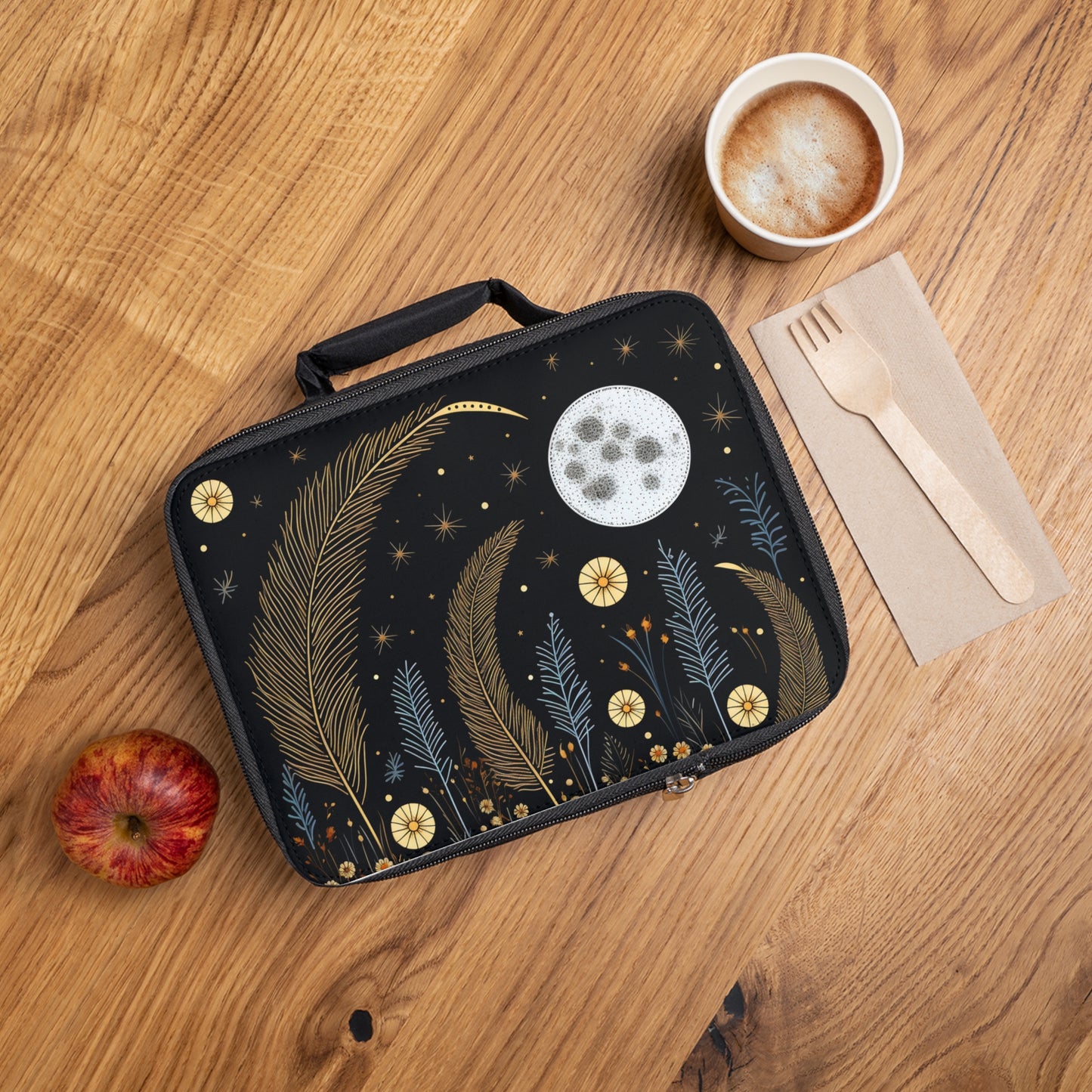 Celestial Moon in the Mightnight Starry Sky Lunch Bag | Witchy Aesthetic