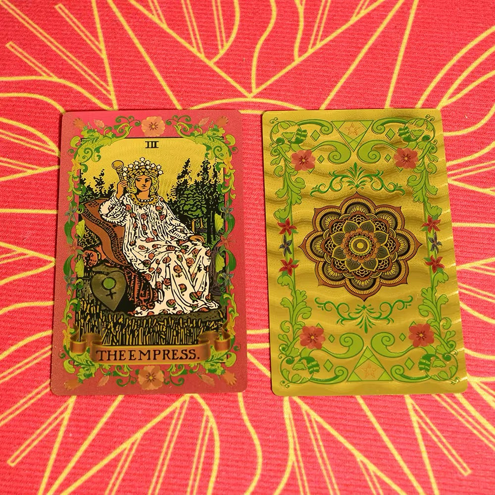 Floral - Starry Mandala (Gold, Black, Pink) Rider-Waite-Smith Tarot Deck