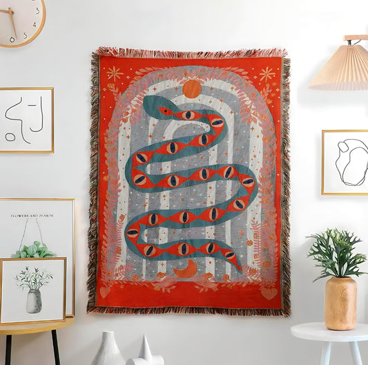 Snake Blanket - Tapestry - Rug | Spirtiual Serpent Design | Home Decora