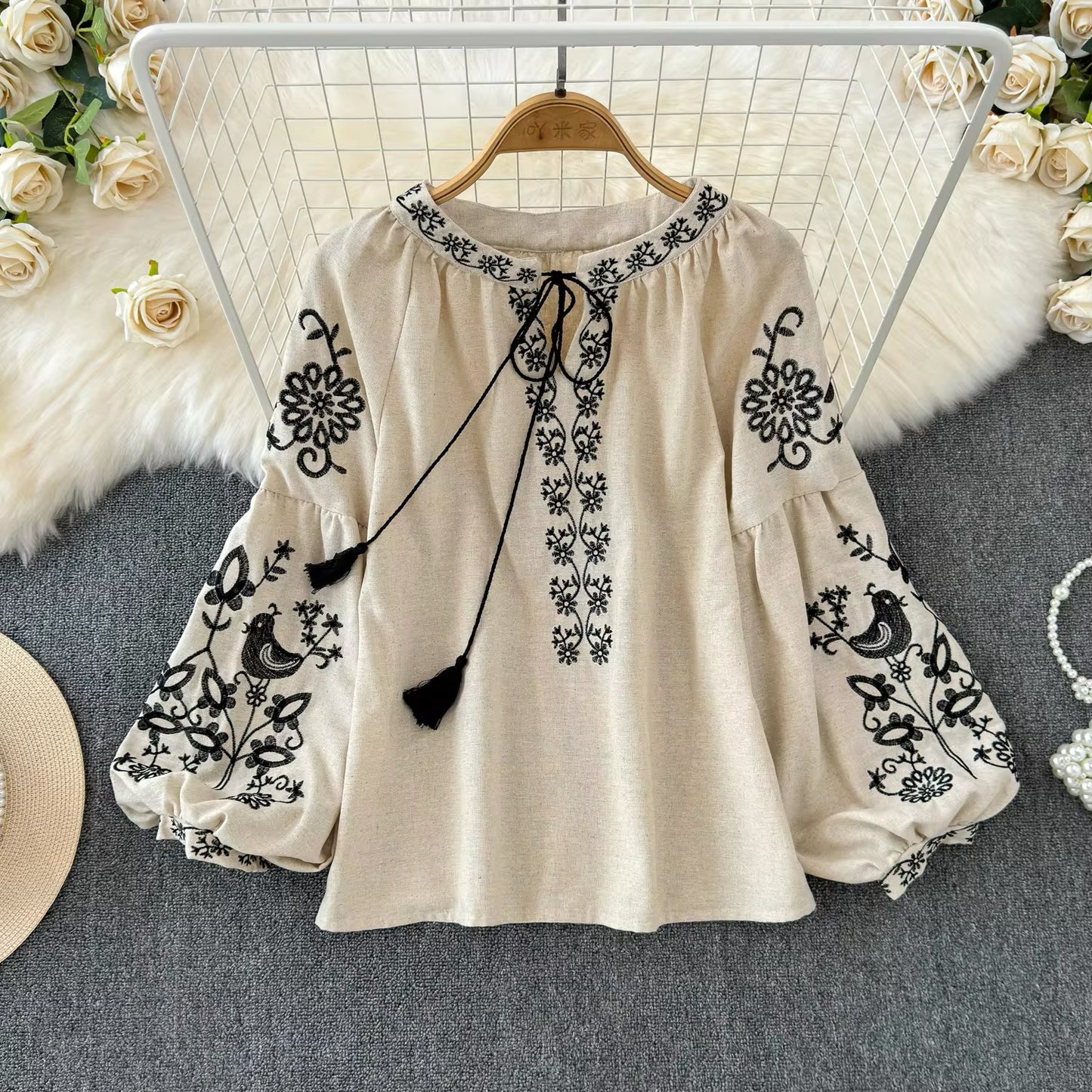 Bohemian Aesthetic Sleeve Top, High-Quality Stiched Design and Pattern