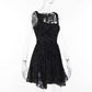 Gothic Black Floral - Mesh/Lace Dress | Goth, Emo, Sleeve Option