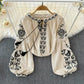 Bohemian Aesthetic Sleeve Top, High-Quality Stiched Design and Pattern