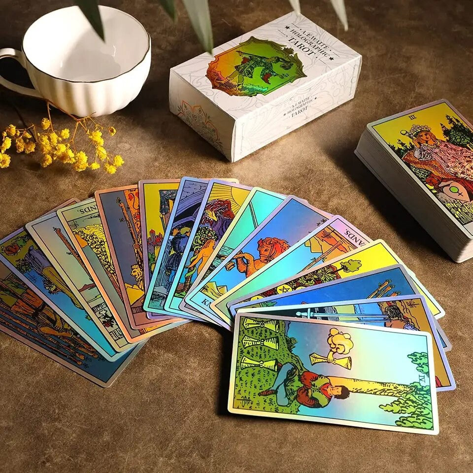 holographic tarot cards rider waite Premium Holographic Tarot Card Deck