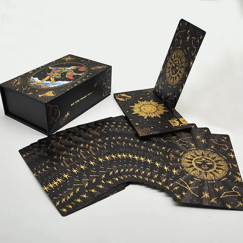 Luxury Gold Foil Tarot Card Deck with Box and Card Stand | Rider-Waite-Smith