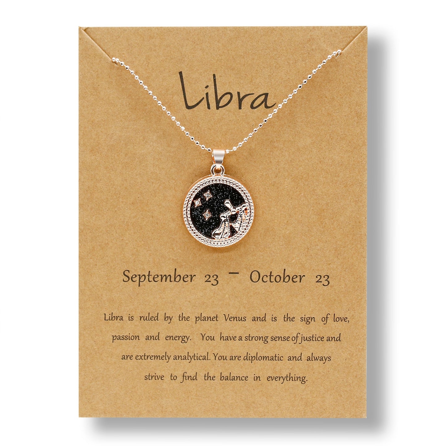 Celestial - Zodiac Round Necklace Pendant | Astrology, Horoscope Jewelry