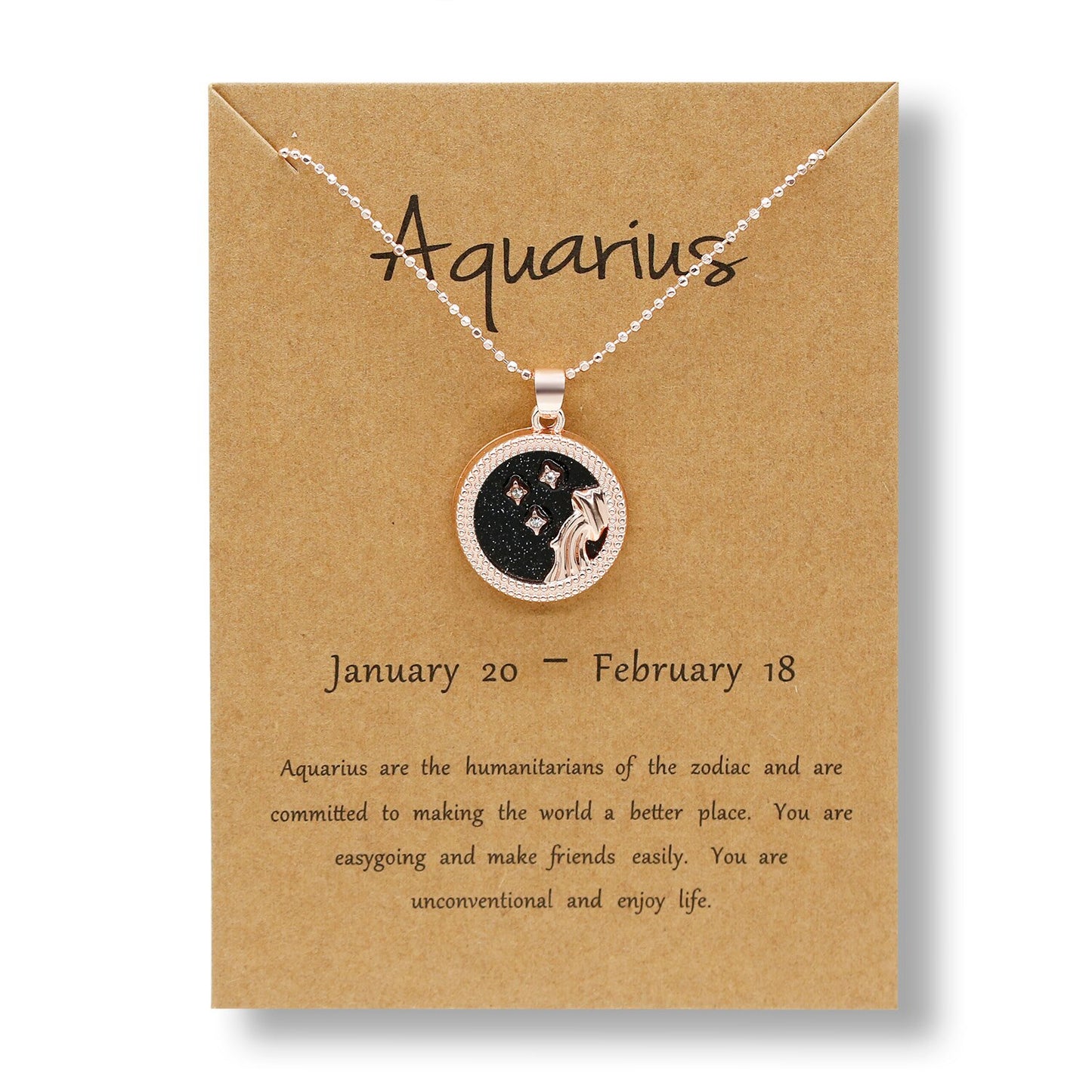 Celestial - Zodiac Round Necklace Pendant | Astrology, Horoscope Jewelry