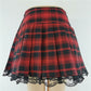 Red Plaid Lace Mini Skirt, Gothic and Emo Style