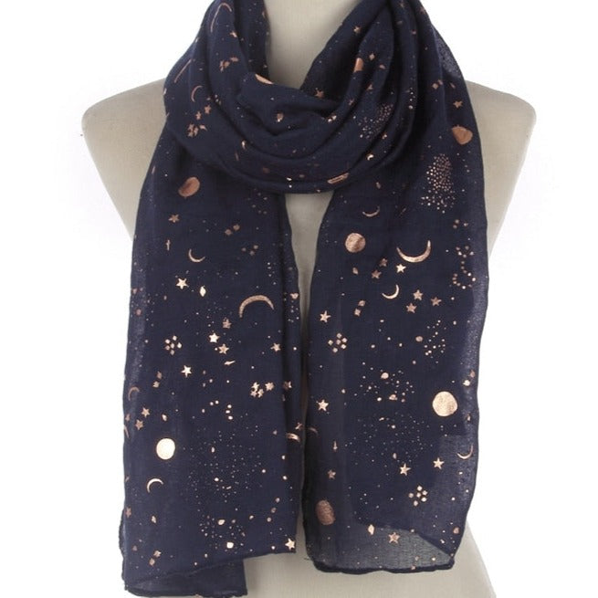 Celestial Gold Star - Moon Scarf | Cosmic, Astrology Fashion