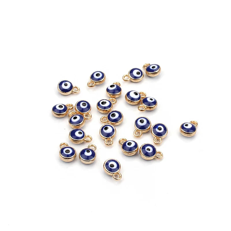 30pcs Gold Silver Evil Eye Beads Pendent - DIY Handmade Crafting Charms