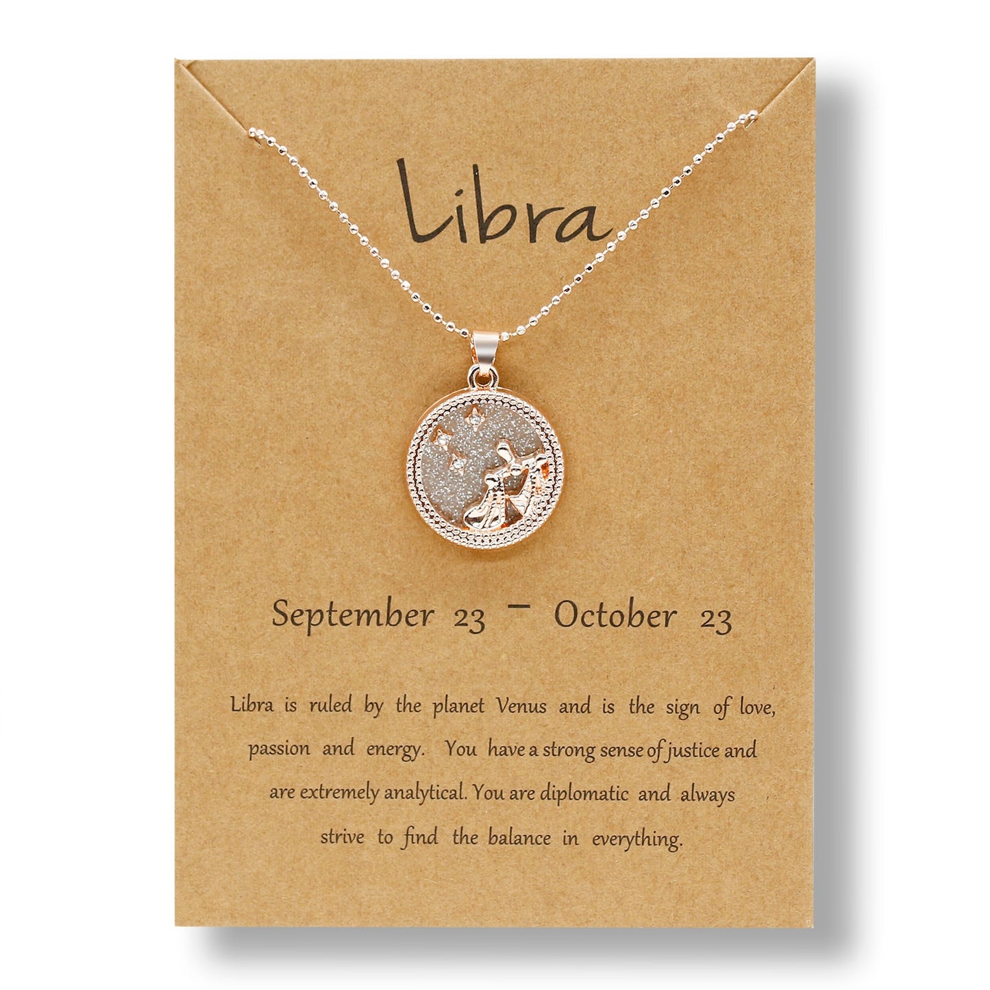 Celestial - Zodiac Round Necklace Pendant | Astrology, Horoscope Jewelry