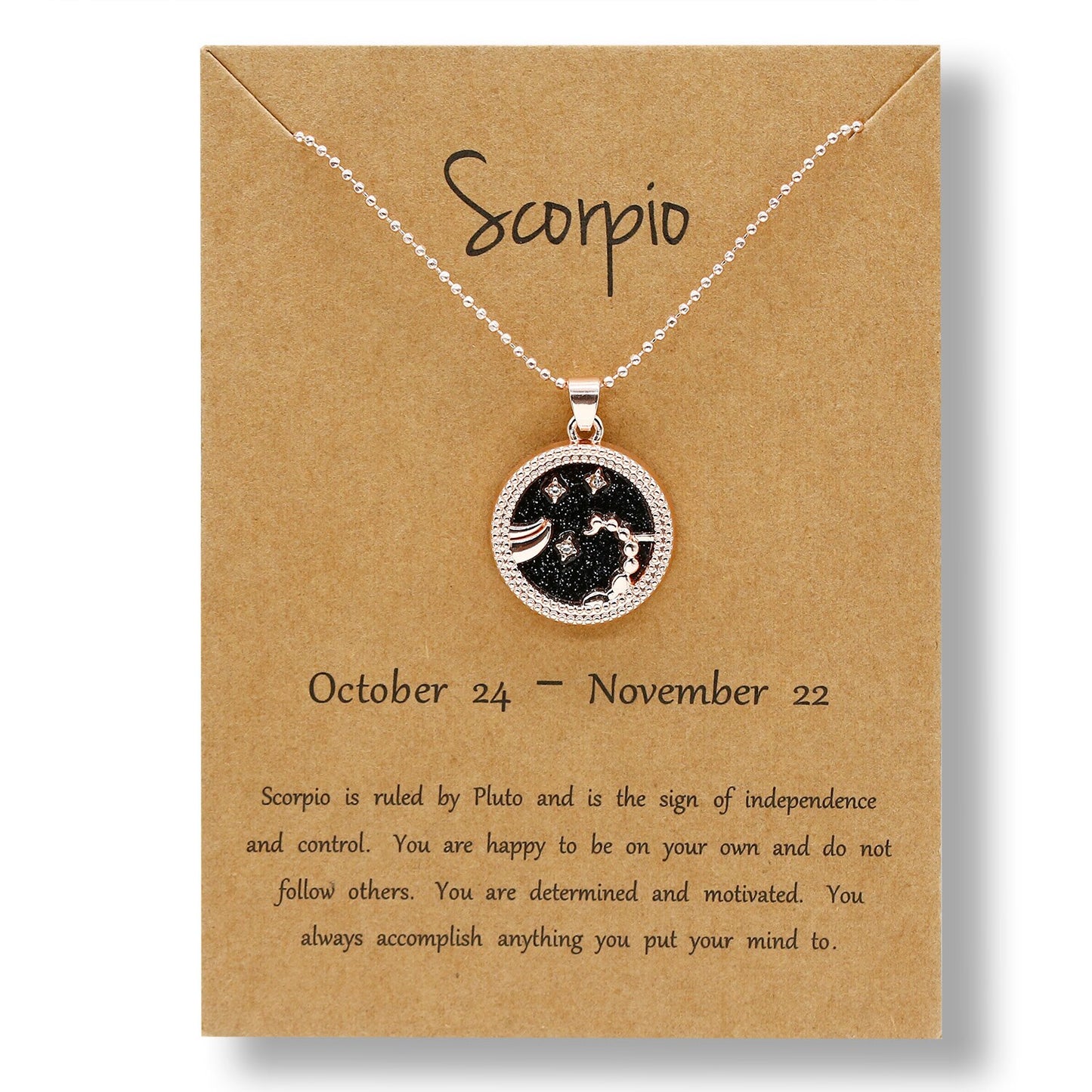 Celestial - Zodiac Round Necklace Pendant | Astrology, Horoscope Jewelry