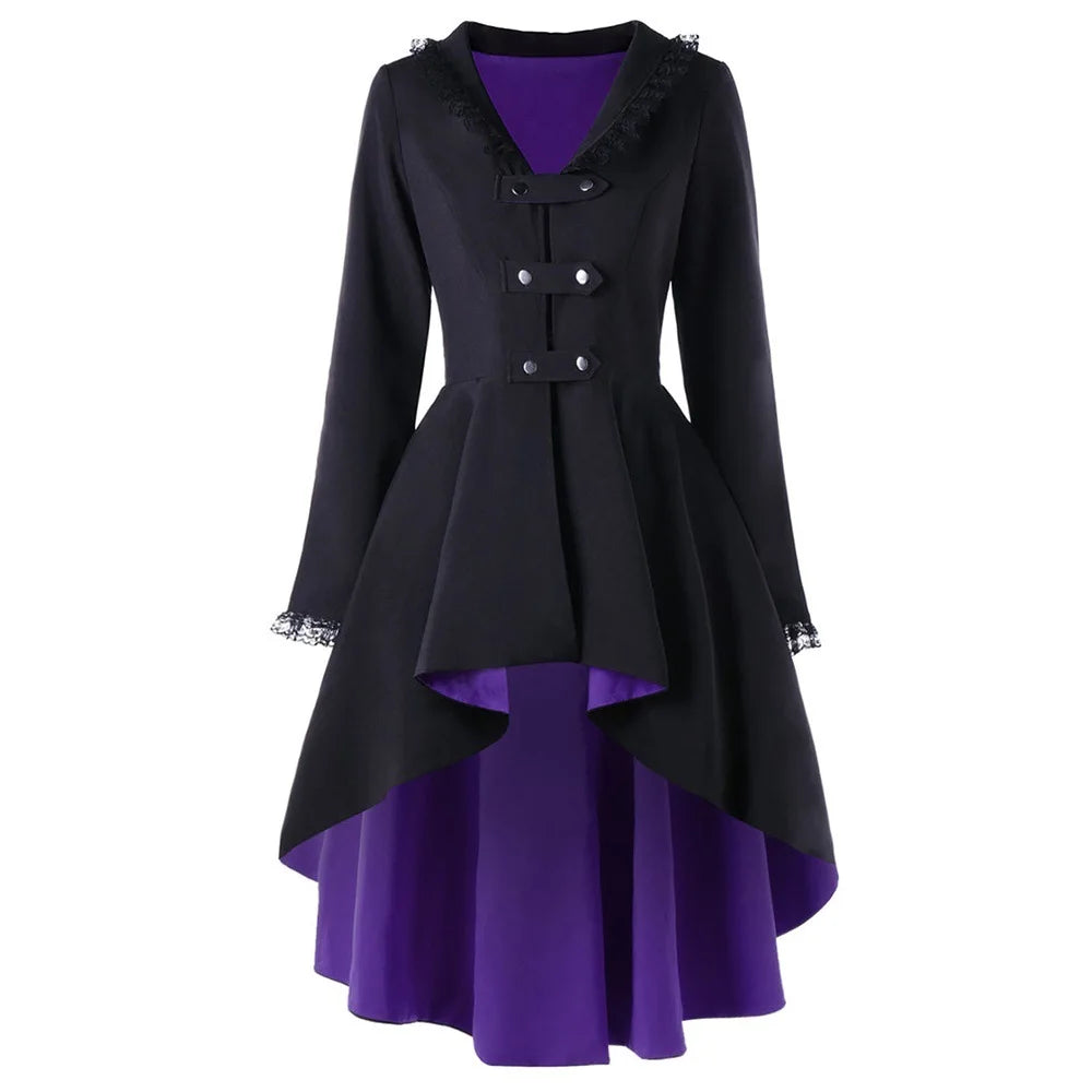 Gothic Button Coat, Emo Victorian Style Women's Blazer