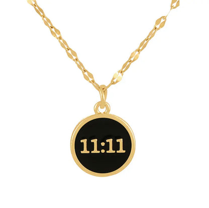 Gold Titanium Plated 11:11 Angel Number Necklace | Colorful Pendants