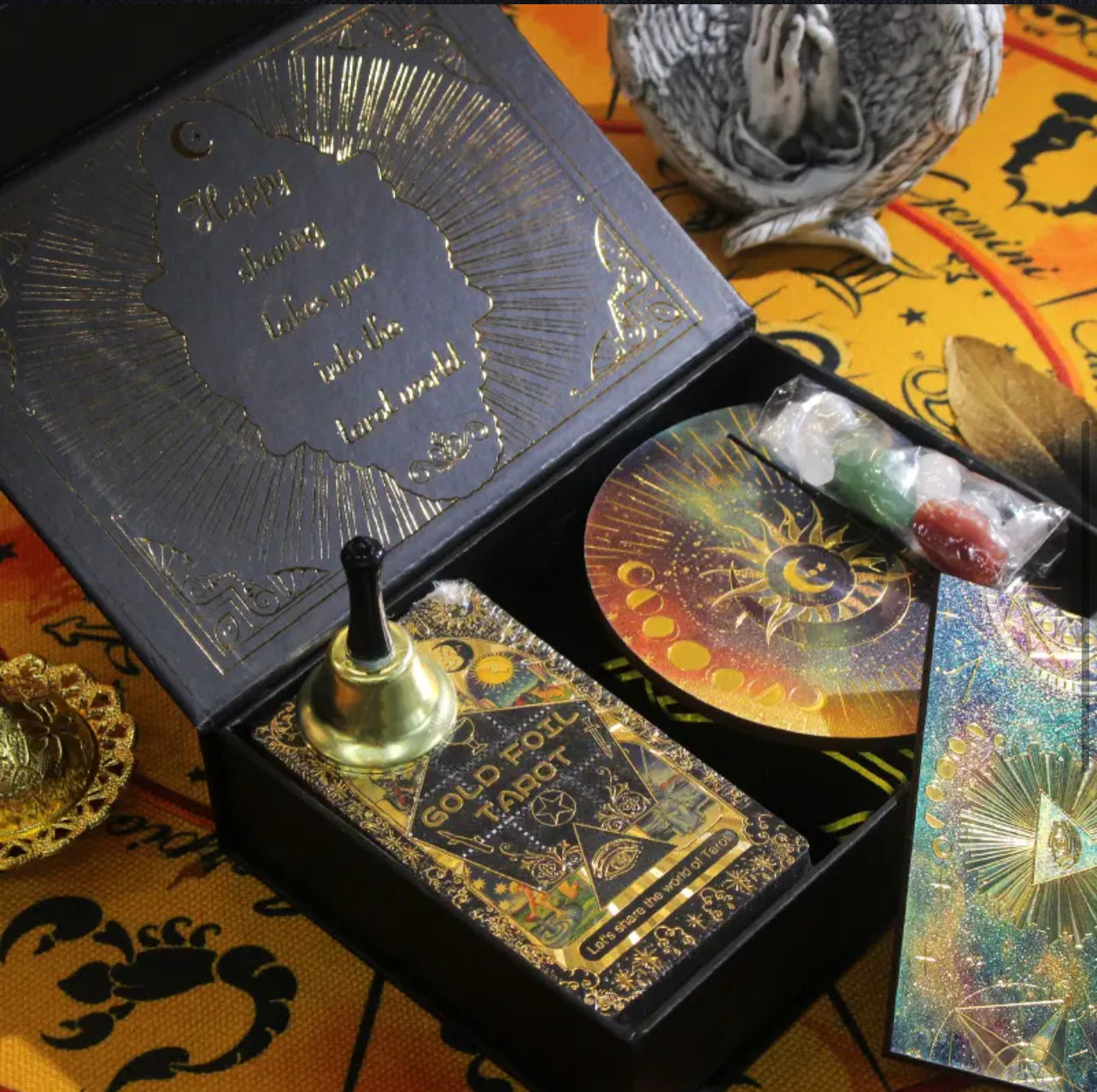 Black-Gold Foil Premium Tarot Card Package | Rider-Waite-Smith