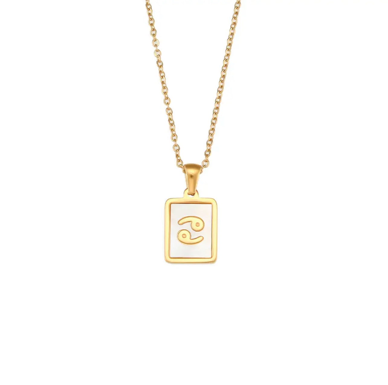 18k Gold - White Enamel Zodiac Sign Necklace | Dynamic Astrology Jewelry