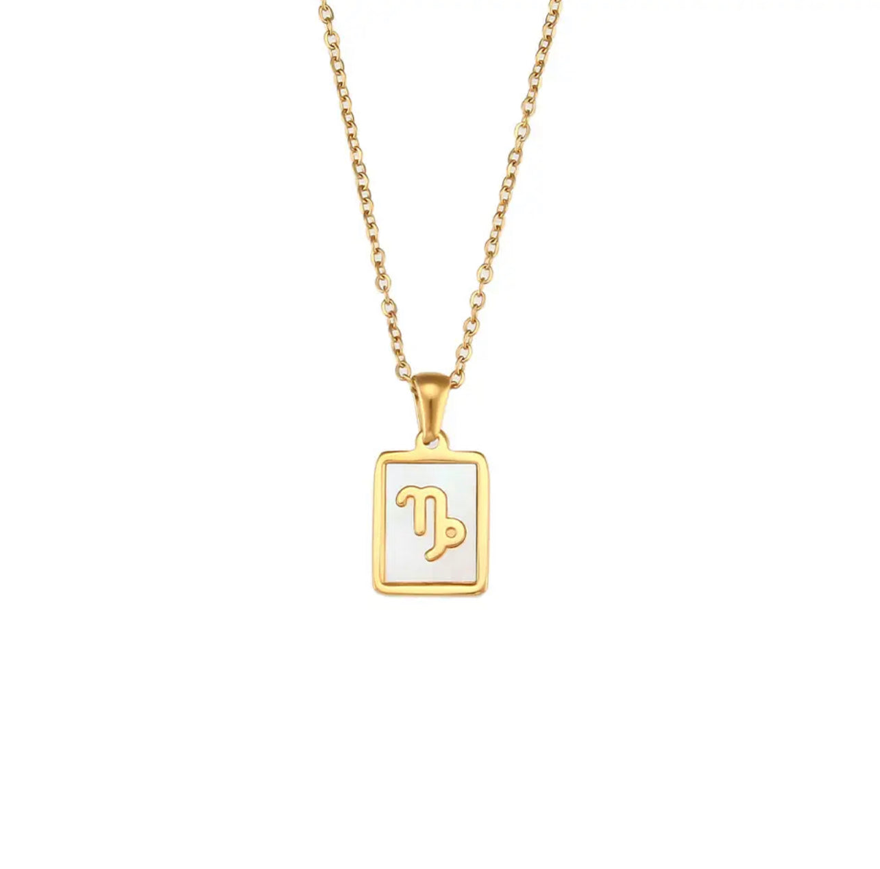 18k Gold - White Enamel Zodiac Sign Necklace | Dynamic Astrology Jewelry