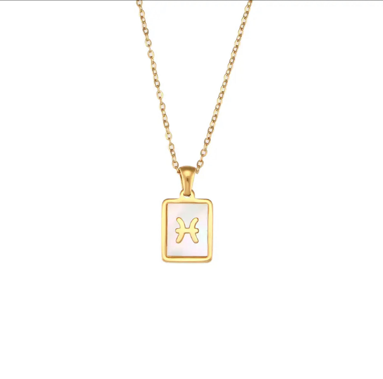 18k Gold - White Enamel Zodiac Sign Necklace | Dynamic Astrology Jewelry