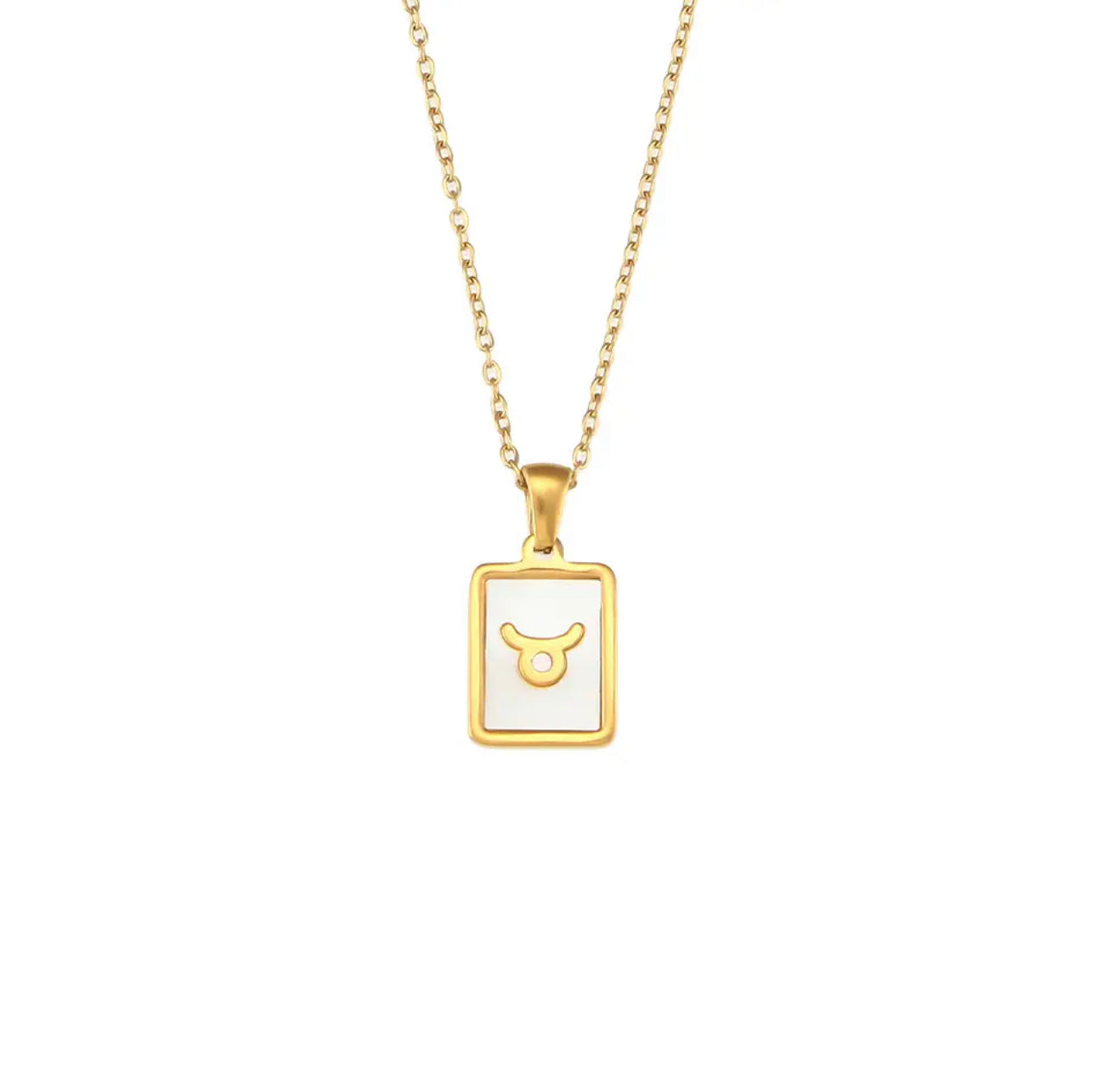 18k Gold - White Enamel Zodiac Sign Necklace | Dynamic Astrology Jewelry
