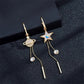 Celestial Drop Earrings | Gold Starry Planets, Saturn Design